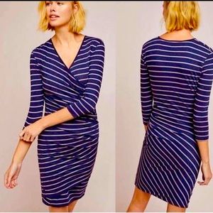 Sundry Fabian Striped Bodycon Faux Wrap Dress